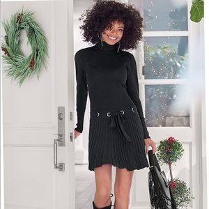 VENUS Black Turtle Neck Sweater Dress